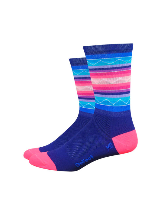 Sock DeFeet Aireator 6 Santa Fe Small Blue/Pink