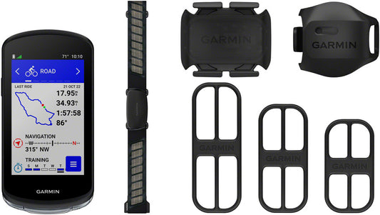 Garmin Edge 1040 Bike Computer Bundle - Includes  Speed Cadence Sensor HRM-Dual Monitor GPS Wireless BLK