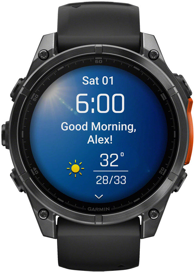 Garmin fenix 8 Smartwatch - 47mm AMOLED Slate Gray with Black Silicone Band