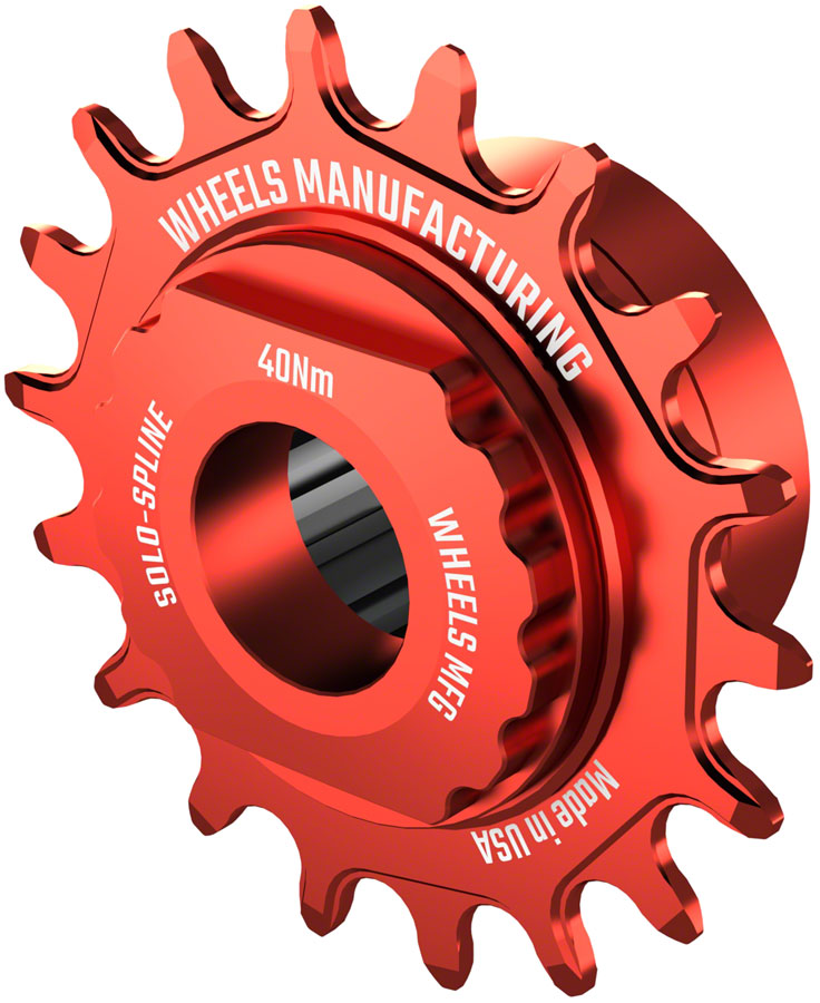 Wheels Manufacturing SOLO-SPLINE Micro Spline Single Speed Conversion Kit - 18t For Shimano Micro Spline Hub Bodies Red