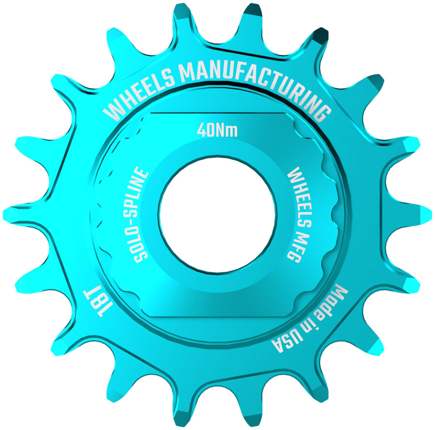 Wheels Manufacturing SOLO-SPLINE Mico Spline Single Speed Conversion Kit - 18t For Shimano Micro Spline Hub Bodies Teal