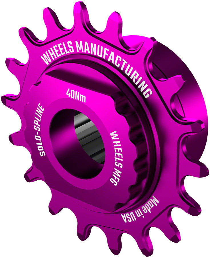 Wheels Manufacturing SOLO-SPLINE Mico Spline Single Speed Conversion Kit - 18t For Shimano Micro Spline Hub Bodies Purple