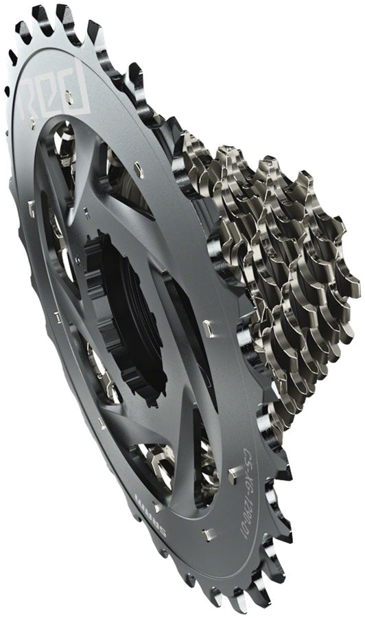 SRAM RED AXS XG-1290 Cassette - 12 Speed 10-26t Silver For XDR Driver Body D1