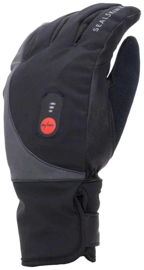SealSkinz Upwell Waterproof Heated Gloves - Black Full Finger Large