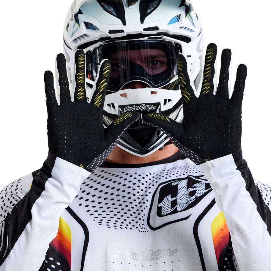 Troy Lee Designs Air Glove – Optic White / Black Large