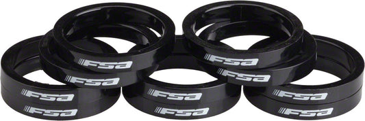 FSA Polycarbonate Headset Spacers 1 1/8" x 5mm 10 pcs Black