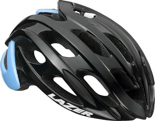 Lazer Blade Helmet: Black and Belgian Blue MD