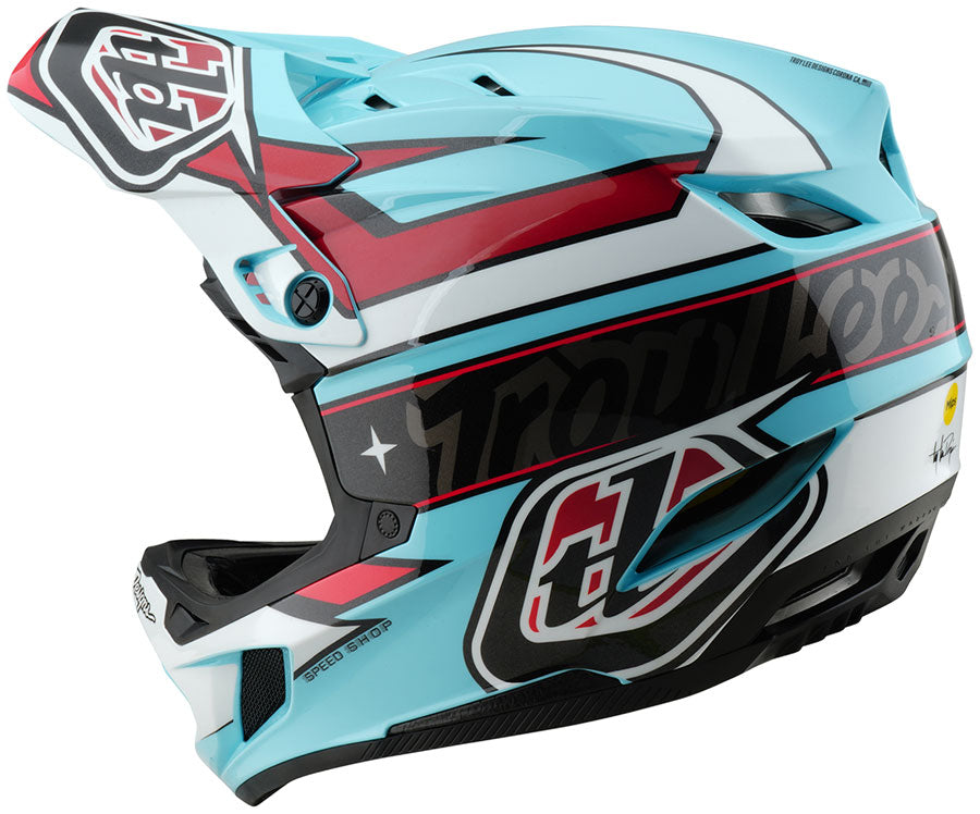 Troy Lee Designs D4 Polyacrylite Helmet – Linear Blue Large