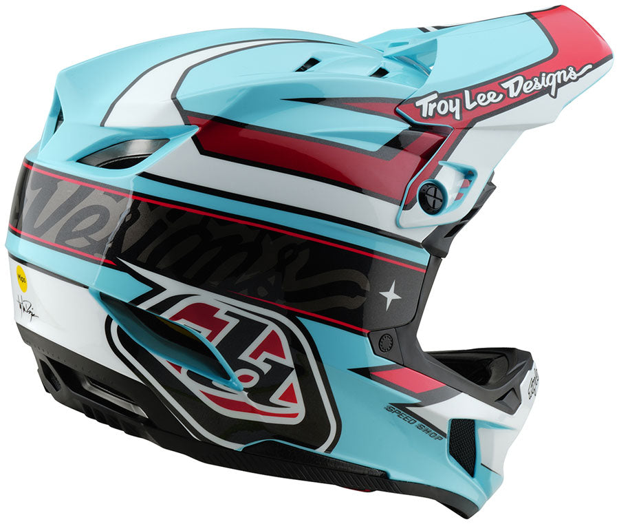 Troy Lee Designs D4 Polyacrylite Helmet – Linear Blue 2X-Large