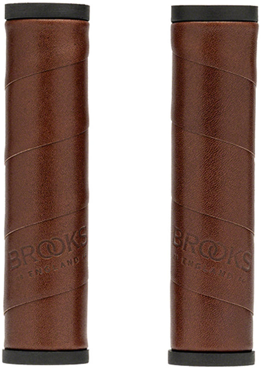 Brooks Willow Leather Grips - Antique Brown 130/130mm