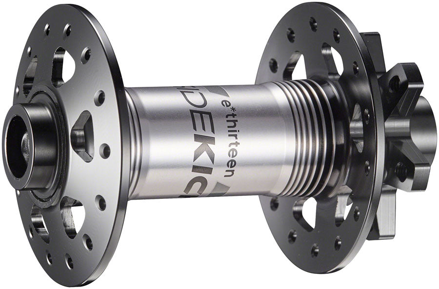 e*thirteen Sidekick Front Hub - 15 x 110mm 6-Bolt Disc BLK/Sterling Silver 28H