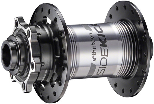 e*thirteen Sidekick Front Hub - 15/20 x 110mm 6-Bolt Disc BLK/Sterling Silver 32H