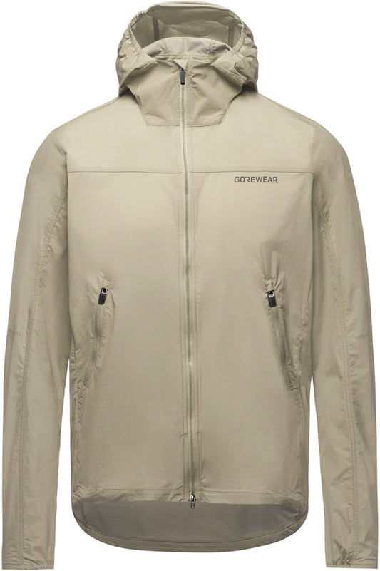 Gorewear Fernflow Hooded Windbreaker - Beige Mens Medium