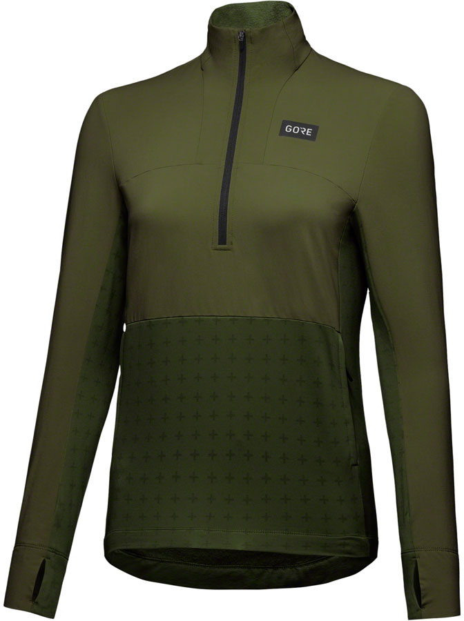 GORE Trail KPR Hybrid 1/2-Zip Jersey - Utility Green Womens Large