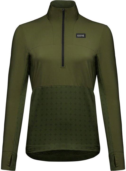 GORE Trail KPR Hybrid 1/2-Zip Jersey - Utility Green Womens Small