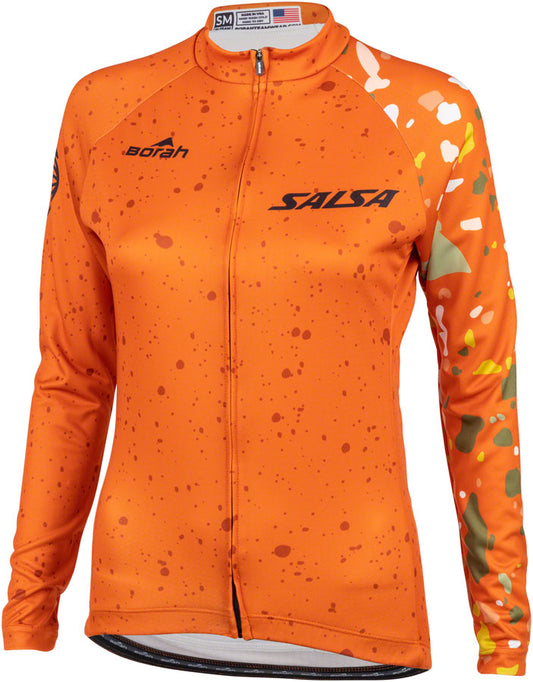 Salsa Womens Terrazzo Long Sleeve Jersey - 2X-Large Orange