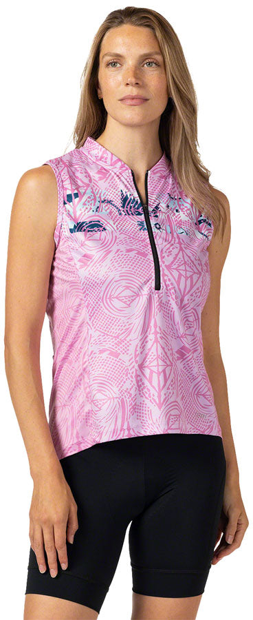 Terry Breakaway Mesh Sleeveless Jersey - Womens Pink Medium