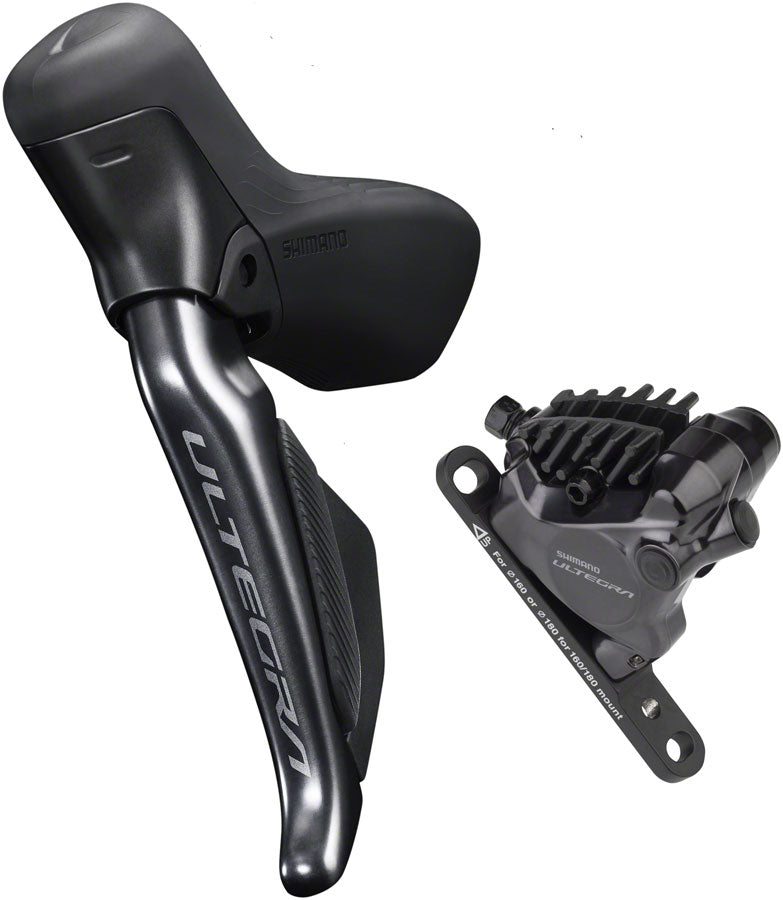 Shimano Ultegra ST-R8170F Di2 Shift/Brake Lever BR-R8170 Hydraulic Disc Brake Caliper - Left/Front 2x Flat Mount BLK