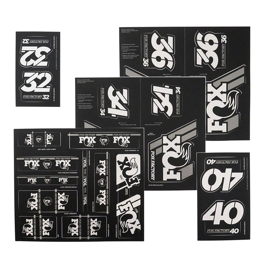 FOX Heritage Decal Kit for Forks and Shocks Silver