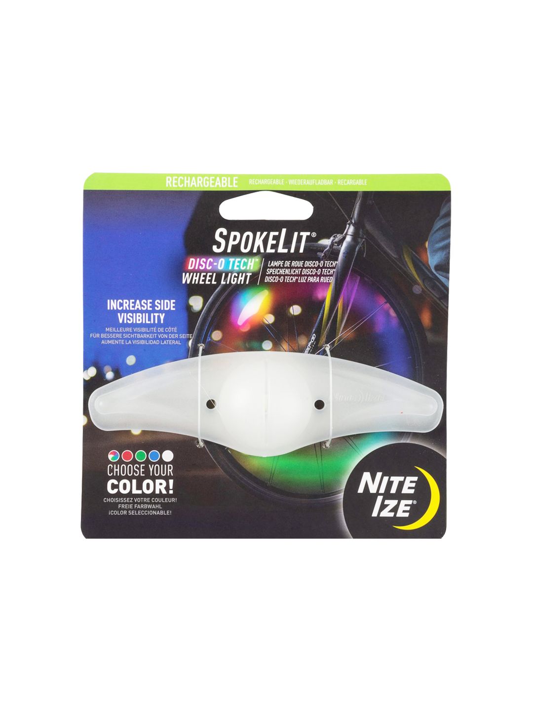 Light Nite Ize Spoke Lit Disc-O Tech Rechargeable LED PK/YL