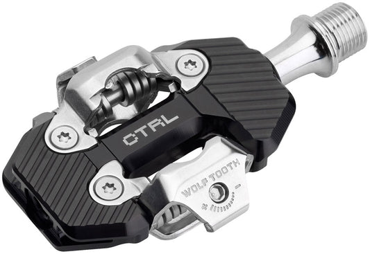 Wolf Tooth CTRL Trail Clipless Pedals - Dual Sided Clipless Alloy 9/16" BLK Pair Shimano SPD