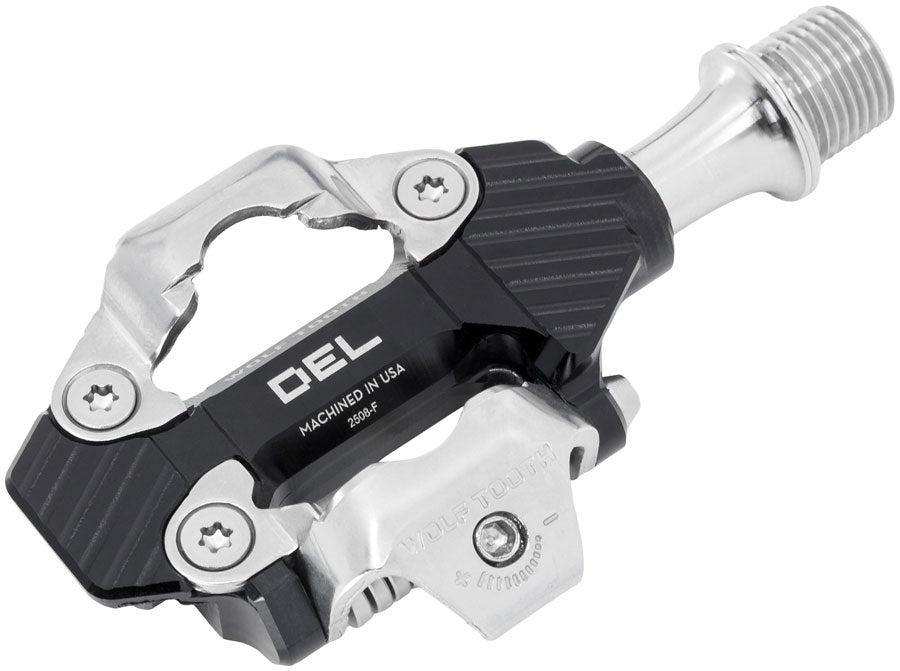 Wolf Tooth DEL Gravel Race Clipless Pedals - Single Sided Clipless Alloy 9/16" BLK Pair Shimano SPD