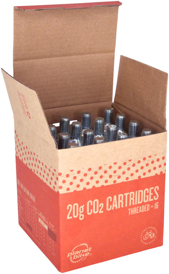 Planet Bike 20g Threaded CO2 Cartridge - 16 pack