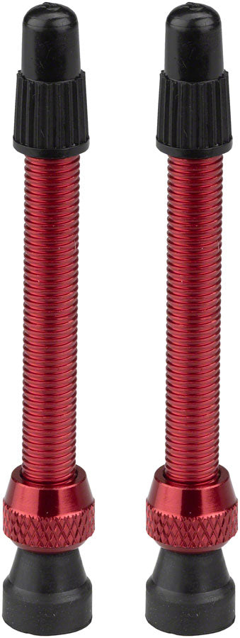 Stans Alloy Valve Stems - 55mm Pair Red