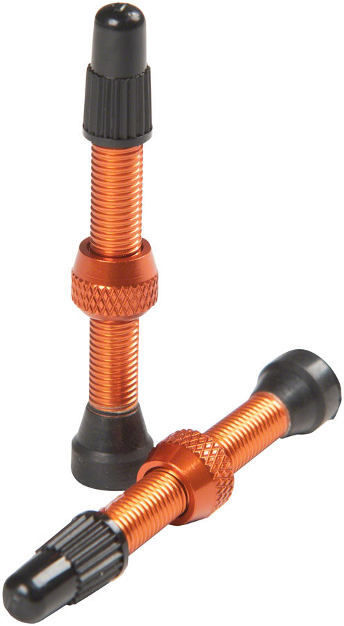 Stans Alloy Valve Stems - 44mm Pair Orange