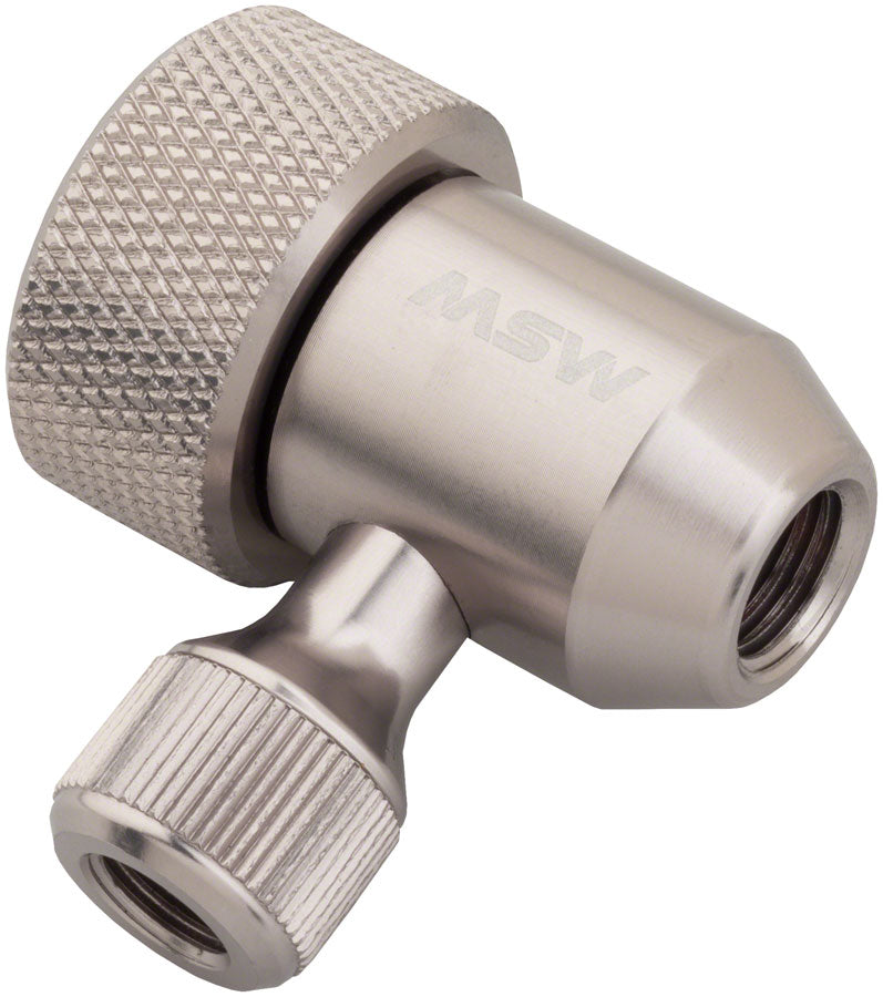 MSW Jetstream Adjustable Inflation Head: Presta and Schraeder Silver