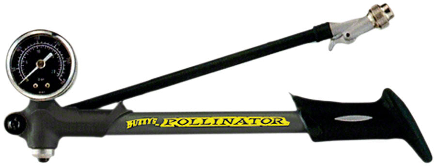 Buzzys Pollinator Travel Shock Pump with Gauge and Lever: Black