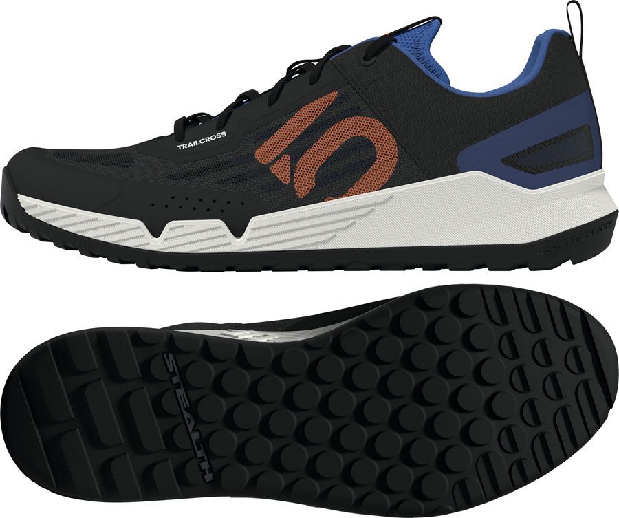 Five Ten Trailcross LT Flat Shoes - Mens Core Black/Pure Orange/Ray Blue 8