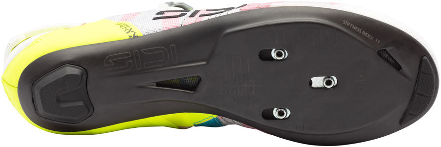 Sidi Wire 3 Road Shoes - Mens White/Yellow Fluo 42.5