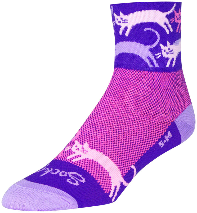 SockGuy Classic Pounce Socks - 3" Purple Small/Medium