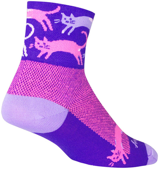 SockGuy Classic Pounce Socks - 3" Purple Small/Medium