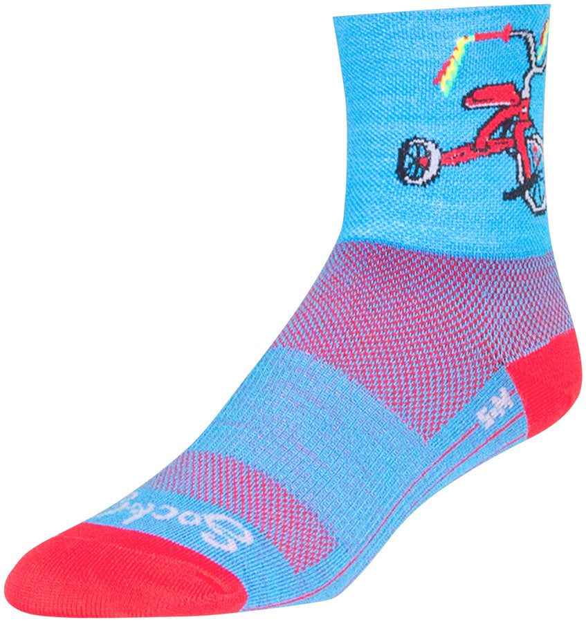 SockGuy Classic Trike Socks - 4" Blue/Red Large/X-Large