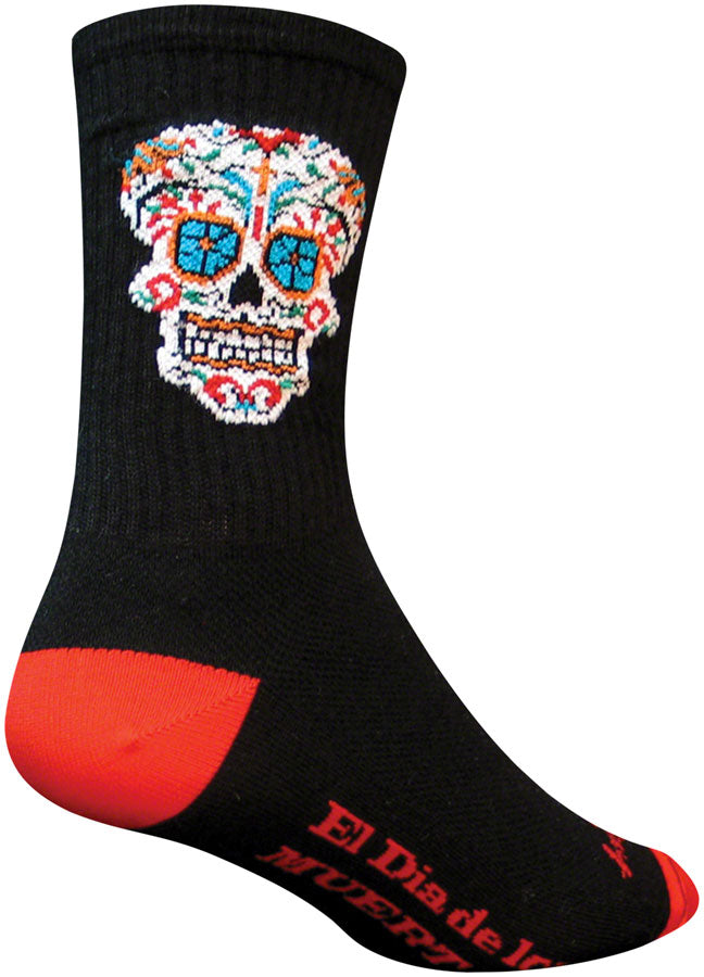 SockGuy Crew El Dia Socks - 6" Black Small/Medium
