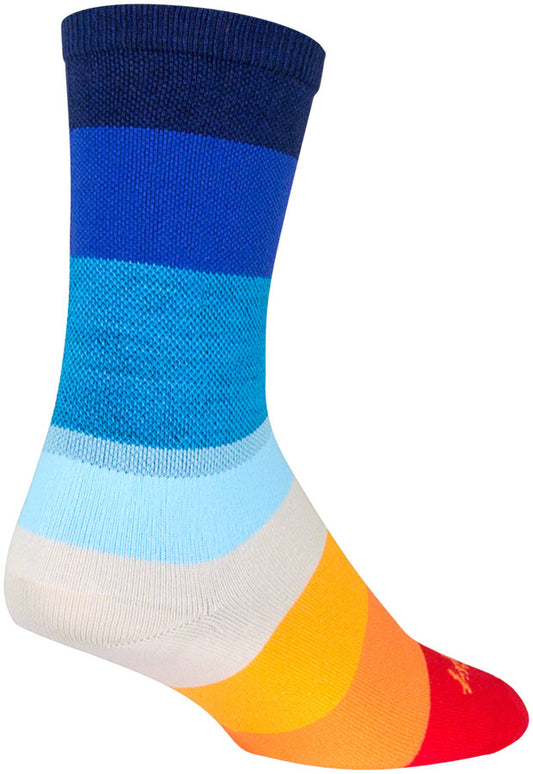 SockGuy Crew 70s Socks - 6" Blue Small/Medium