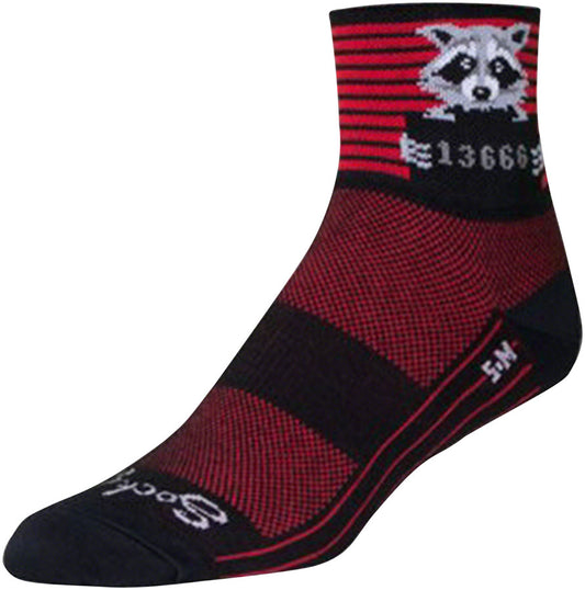 SockGuy Classic Busted Socks - 3" Black/Red Stripe Large/X-Large
