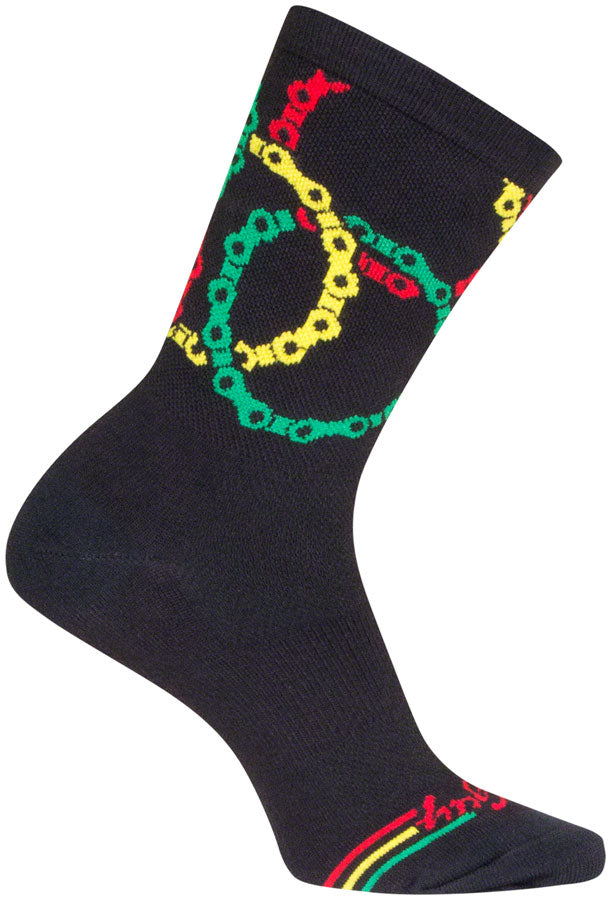 SockGuy Connected Crew Socks - 6" Black/Multi Large/X-Large