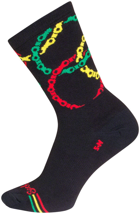 SockGuy Connected Crew Socks - 6" Black/Multi Large/X-Large