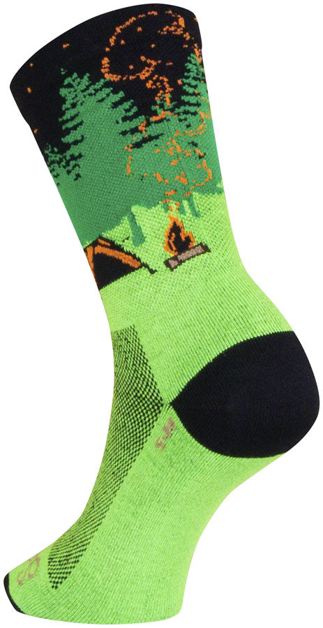 SockGuy Off the Grid Crew Socks - 6" Green/Black/Brown Small/Medium