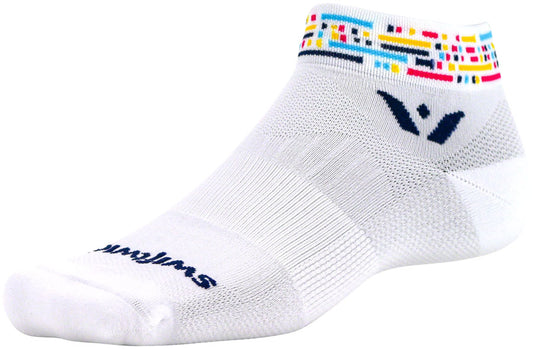 Swiftwick Vision One Morse Socks - 1" White/Blue Large/X-Large