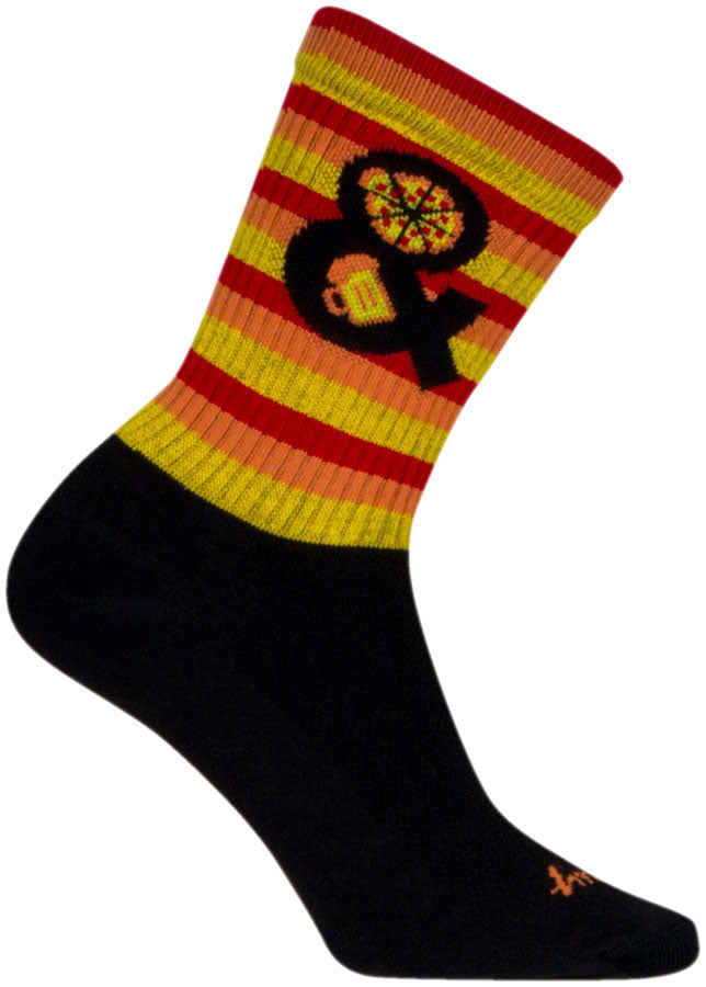 SockGuy Pizza and Beer Crew Sock - 6" Large/X-Large