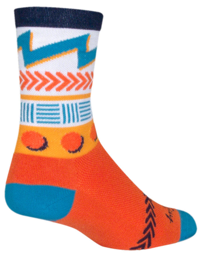 SockGuy Crew Doodle Socks - 6" Orange Small/Medium