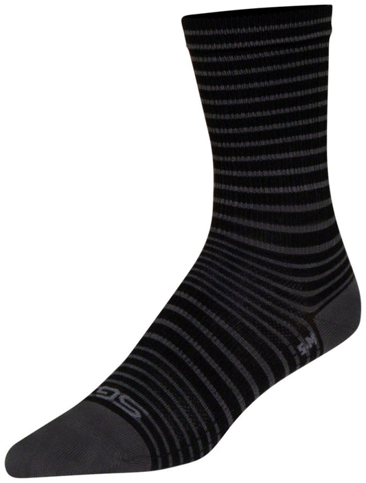SockGuy SGX Black Stripes Socks - 6" Black Large/X-Large