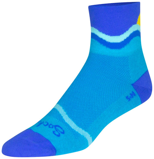 SockGuy Classic Waterworld Socks - 3" Blue Large/X-Large