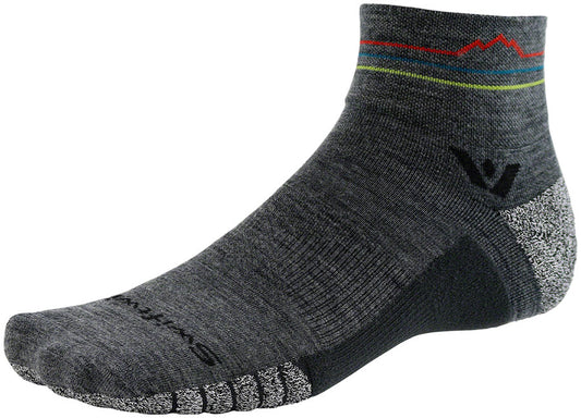 Swiftwick Flite XT Trail Quarter Crew Socks - 4" Heather Sunset Mountain X-Large