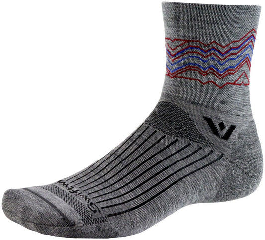 Swiftwick Pursuit Crew Socks - 6" Heather Red Small