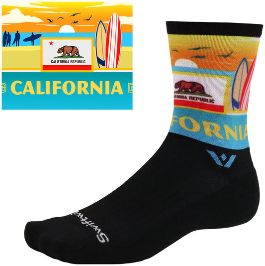 Swiftwick Vision Impression National Park Crew Socks - 6" California X-Large